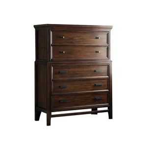 Cheap Price Solid Wood Chest of Drawers Cabinet Wooden Storage Cabinet with 5 Drawers for Living Room and Bed Room