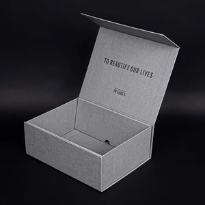 Custom Black Foil Stamping Luxury Rigid Cardboard Foldable Paper Gift Packaging Box With Magnetic Closure