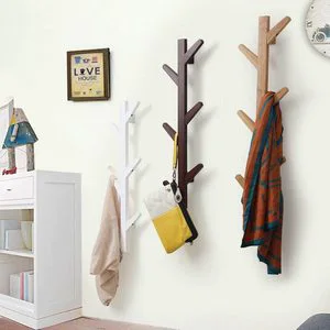 Bamboo Modern Unique Space-Saving Wall-Mounted Hat Rack Hanger Over 120 Lbs Goods for Hanging Coats
