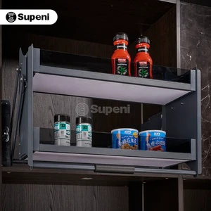 Supeni Kitchen Cabinet Organizer Pull Out Shelf Organization Lift Basket