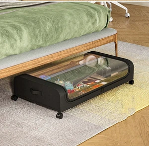 Under Bed Storage Box with Gurney with Cloth Cover Dust Storage Rack Simple Clothes and Shoes Storage Box