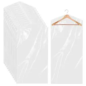 Factory Clear HDPE Heat Resistant Dust-Proof Clothes Covers Garments Dry Cleaner Bags for Home Travel Storage Coats Jackets
