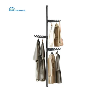 YIJIALE Ready To Ship Wholesale Tension Pole Coat Stand Punch-Free Tool-Free Assembly Entryway Coat & Bag Rack