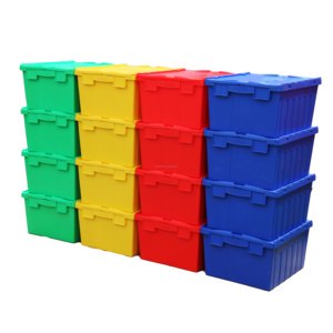 Hot Selling Large Heavy-Duty Industry Tote Box Storage Containers Stackable Plastic Crate Logistic Distribution Moving