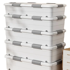 Household Low Flat Belt Wheel Clothes Under Bed Storage Box Drawer Type Large Capacity Sorting Storage Cabinet
