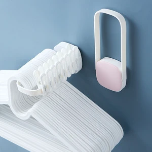 Multifunctional Plastic Single-Tier Foldable Wall-Mounted Clothes Hanger Storage Rack for Living Room Bathroom or Balcony
