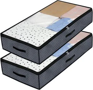 Under Bed Storage Box Drawer Organizer Box Household Transparent king Size Under Bed Fabric Folding Quilted Clothes Storage Bag