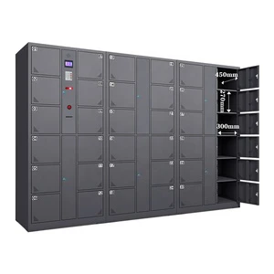 Yinlong Customized 24-doors Steel Face Recognition Electronic Locker Seaside Beach Intelligent No Contact Storage Locker