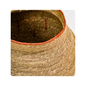 Braided Seagrass Eco-Friendly Modern Organizer Basket Circle Handwoven Food & Home Goods Storage Bin Home Decor