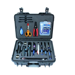 LINKSHIRE 15-in-1 Portable 15 Pieces Ftth Fiber Optic Toolkit Fast Connector And Fiber Optic Drop Cable Fiber Kit