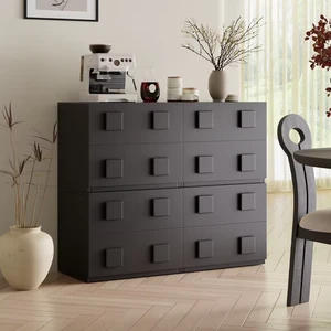 Solid Wood Modern Bedside Table With 3 Drawers Multifunctional Floor Combination Side Cabinet Bedroom Large Capacity Storage