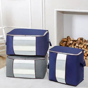 Hot Sale Clothes Quilt Storage Bag Non-woven Clothes Quilt Organizer Bag Large Capacity Moving Luggage Packing Bag with Zipper