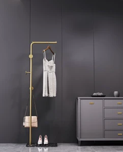 7 Shaped Coat Rack with Shelves Modern Coat Stand for Entryway, Hallway, Bedroom, Office