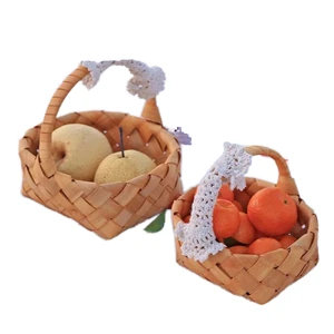 MIXWARES Hand Woven Space-Saving Modern Eco-friendly Woven Storage Basket with Handle for Home Living Room