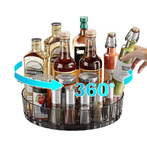 High Quality Multifunctional 360 Rotating Acrylic Storage Organizer Big Capacity Condiment Holder For Home Kitchen Bathroom