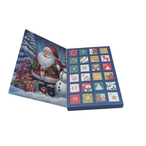 24 Day Countdown Christmas Advent Calendar Gift Box Eco-Friendly Decorative Party Favors With Matt Lamination And Embossing