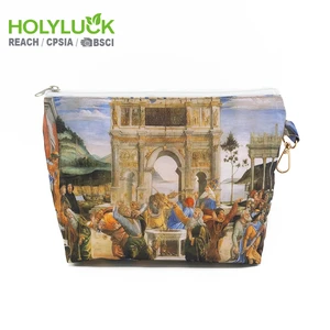 Wholesale Girls Women Small Travel Toiletry Cosmetic Bags Polyester Travel Makeup Brush Zip Pouch for Digital Printing