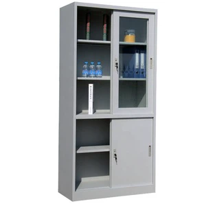 Disassemble Metal Filing Cabinet Sliding Glass Door Office Workforce Storage Cabinet with Shelves for with Office School Home