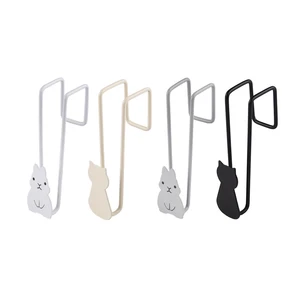 Creative Cartoon Behind Door Hanging Hook No-drill Hanging Clothes Rack Bedroom Kitchen Storage Hook Cat Shape Metal Small Hook
