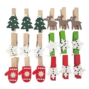 Colorful Wooden Clothespins Wood Pegs Christmas Wooden Clips for Photos