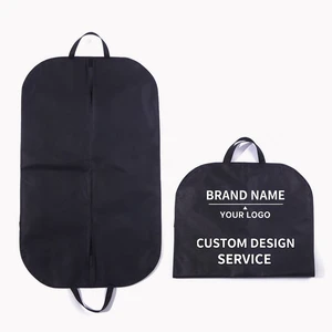 Xincai Eco-Friendly High Quality Durable Non-Woven Men's Black Suit Garment Cover Bag Waterproof Foldable Protective Zipper