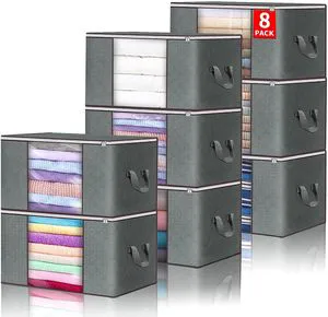 Custom Hot Sale Large Capacity Bag Clear Window Folding Clothes Storage Organizer Fabric Under Bed Storage Bag