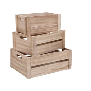 Custom Handmade Large Capacity Wooden Basket Multi-purpose Wooden Crates Box