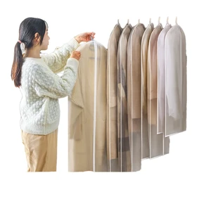 Dry Cleaning Shop Suit Coat Clothes Hanging Garment Dust Cover Storage Bag Dust Bag Transparent Plastic PE 60x80cm Multifunction