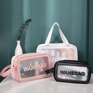 Portable Matte Waterproof Swimming Travel Bath Storage Bag PVC Toilet Bag Large Capacity High Beauty Matte Storage Bag