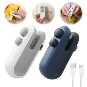 Handheld USB Rechargeable Mini Clip Bag Sealing Machine Food Plastic Bag Sealer Heat Seal with Cutter Portable Vacuum Sealer