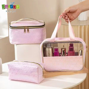 Large Capacity Durable Fashion Handheld Toilet Storage Bag with PU Zipper for Eco-Friendly Travel Makeup Organizer