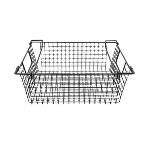 Factory Wholesale Metal Iron Wire Basket Black Storage Basket for Furniture Items Storage