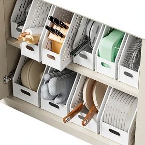 Japanese-style Polypropylene Cabinet Organizer Kitchen Utensil Seasoning Storage Box Large Capacity Container for Model