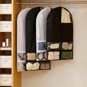 New Garment Bag Clothing Dust Cover Non-woven Fabric Garment Covers for Closet Clothes Transparent Storage Dustproof Suit Bag