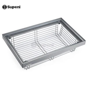 Supeni Wardrobe Accessories Pull Out Metal Basket Wire Basket in Wardrobe