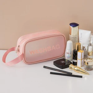 High Quality Waterproof PVC Cosmetic Travel Zipper Toiletry Pouch Pvc Makeup Organizer Cosmetic Bags Cases Wash Bag