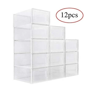 12 Pack Foldable Shoe Storage Box Shoe Container Organizer