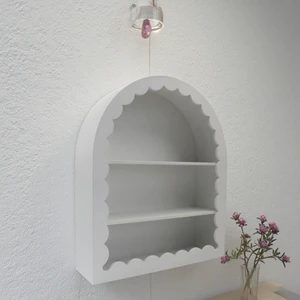 Wholesale White Wooden Arch Wall Mounted Storage Rack Elegant Decoration for Home or Office