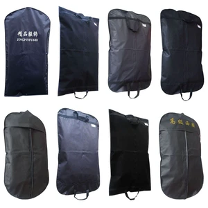 Black Dust Hanger Suit Cover Garment Bag Non-Woven Dust Bag for Garments Zipper Clothing Bag Garment