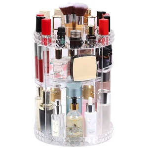 Hot Sell Transparent Acrylic Cosmetic Storage Box 360 Rotating Makeup Organizer Cosmetic Storage Box