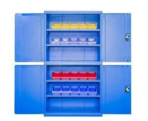 4 Door Industrial Metal Storage Cabinet 1800mm Height Garage Auto Repair Tool Box for Warehouse Workshop
