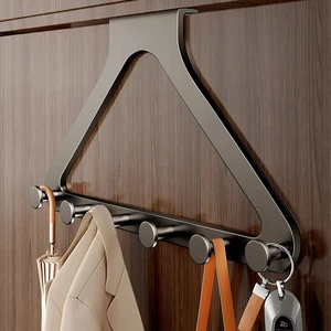 Triangle Metal Corner Towel Rack for Hotel Bathroom Wall-Mounted Punch-Free Hook Adjustable Modern Storage Rack