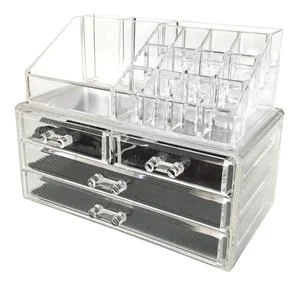 Jewelry and Cosmetic Storage 2 Piece Acrylic Makeup Organizer