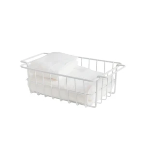 Home Kitchen Bathroom Multifunctional Black Basket Iron Metal Art Storage Wire Mesh Basket