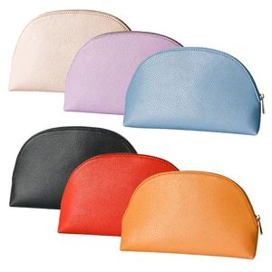 2026 New Product Customizable Durable Cosmetic case Zipper Closure Leather Makeup Bag Travel Makeup Bag for Women