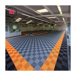 Vented Interlocking Pp Garage Floor Tiles 400x400mm Modular Plastic Garage Floor Mat