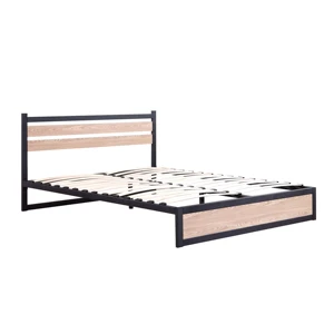 Minimalist King Size Metal Steel Loft Bed Frame Single Bed With Underbed Storage Space Saving Design