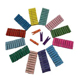 3.5cm Mini Multifunctional Clothes Peg Colorful Wooden Mini Clips for Mini Clothespin