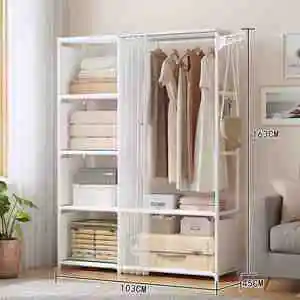 Modern Non-Woven Fabric Coat Rack Standing Clothes Hanger Multi Hook Storage Shelf for Living Room Bedroomentryway