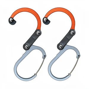 Lightweight Carabiner Clip and Hook Travel Luggage Purse Bags & Camping Orange